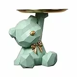 OKESYO Bär Skulptur Deko, Bär Statue mit Tablett, Harz Tier Skulptur, Geschenk für Wohnzimmer, Eingangsbereich, Büro, Schreibtischdekoration