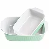 Mäser Auflaufform-Set, Keramik KITCHEN TIME Grün, 33 x 24 x 8 cm / 25,5 x 16 x 7 cm