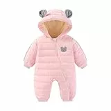 JiAmy Baby Overall Winter 9-12 monate, Schneeanzug Baby Jungen Mädchen Strampler Fleece Gefüttert Warm Outfits Mit Kapuze