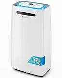 Pro Breeze Luftentfeuchter 20L in 24h Entfeuchtungsleistung - Raumgröße ca. 195m³ (~30 m²) - mit 4 Betriebsarten, Digitalanzeige, Ablaufschlauch, Wäschetrocknung, Timer - Gegen Feuchtigkeit, Schimmel