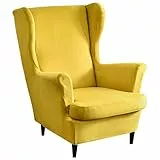 Mingfuxin Ohrensessel Überzug, 2-Teiliges Set Stretch Ohrensessel Kissen Sofa Schonbezüge, Samt Sessel-Überwürfe Flügel zurück Sesselbezüge Möbelschutz für Wohnzimmer Schlafzimmer Hotel