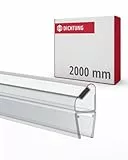 Gedotec Magnet-Duschlippendichtung für Duschtüren wasserabweisend | 1 Paar Profil-Dichtung 90° | Länge: 2 m | Duschdichtung 6mm - 8mm| Türdichtung PVC Transparent | Duschkabinen Dichtungen Duschwand