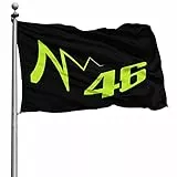 Fnqhappy Val-entino Ros-si 46 Familienbanner Gartenbanner Garten Druck Willkommen Party Banner Dekorative Banner Wettkampf Banner, Schwarz, Einheitsgröße