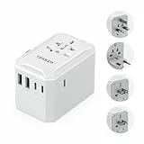 TESSAN Reiseadapter Weltweit mit 3 USB C und 2 USB A, Reisestecker Adapter Weltweit, 2500 W Steckdosenadapter, Universal Adapter für USA Thailand Japan England Irland Australien China Italien Ägypten