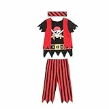 Sincere Party Kinder Pirate Kostüm, Jungen Dress Up, 3-Stücke Set Cosplay, für Kinder 7-8 Jahre