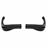 Fahrradgriffe Ergonomisch, 1 Paar Horn Lenkergriffe rutschfest Weich Gummi Lenker Griff Komfortable Stoßfest Handgriffe für Mountainbike, Downhill, Trekkingrad, E-Bike, Crossbike,Schwarz