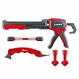 Einhell Kartuschenpressen-Set Profi, 5-tlg. (umschaltbare Kraftübertragung 1:12-1:24, Tropfstopp, Nylon-Fugenmesser, langer Fugenspachtel, 2 Kartuschenkappen mit Fugenwinkeln R5/R10)