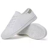 konhill Damen Lifestyle-Sneaker mit Flex-Sohle | Leichte & Atmungsaktive Sportschuhe für Alltag, Stadt, Reisen und leichten Sport | Bequeme Freizeitschuhe mit Schnürsenkeln Weiß EU 38
