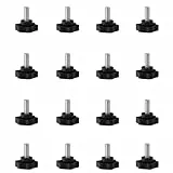 SHULLIN 16 Stück M4 Sternkopfschraube Sterngriffschraube Rändelschraube Sternschraube Sterngriff Schrauben Sterngriff Gewinde Klemmknopf für Maschine Industrie Ausrüstung (M4x16mm)