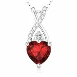 LAVUMO Kette Silber 925 Damen Infinity Herz Halskette Damen mit Geburtsstein Schmuck Geschenk Für Frau Frauen Mama Freundin Geburtstags Weihnachten Valentinstag Hypoallergen Ketten