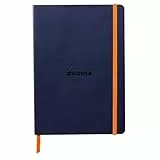 Rhodia 117444C - Kladde - Notizbuch Rhodiarama A5 (14,8 x 21cm), Softcover, 80 Blatt elfenbein 90g, Dot, Lesezeichen, Gummizugverschluss, Cover aus Kunstleder, Fuchsia, 1 Stück