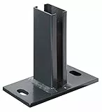 Alberts 686987 Pfostenträger für Zaunpfosten für Doppelstabmatten | zum Aufschrauben | feuerverzinkt, anthrazit kunststoffbeschichtet RAL 7016 | Platte 150 x 80 mm | für Pfosten 60 x 40 mm