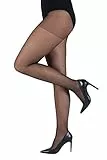 Ulla Popken Damen Strumpfhose, Schwarz, 48-50 EU