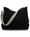 Prite Shopper Tasche Damen Groß Cord Tasche Tote Bag mit Verstellbarem Schultergurt für College Schule Arbeit Reisen Einkaufen（Schwarz）