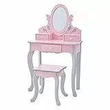 Fantasy Fields Kinder Schminktisch mit Spiegel und Hocker Frisiertisch Roze TD-12851A