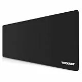 TECKNET Mauspad XXL Speed Gaming, 900x400 mm Schreibtischunterlage Schwarz, Gamer Mouse Pad, Wasserdicht mousepad, Spezielle Oberfläche Verbessert Präzision und Geschwindigkeit, rutschfeste Gummibasis
