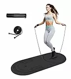 LaiEr Springseilmatte, Fitness-Übungsmatte, Knieschutz, Stoßdämpfung, Springseilmatte, rutschfest, für das Fitnessstudio zu Hause (140 cm x 62 cm x 8 mm) Grey