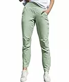 Boyzn Damen Elastische High Waisted Lounge Hose, UPF 50+ Sonnenschutzhose, Leichte Athletic Hose Light Green-XS
