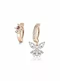 PiercingJak 2er 14G Clicker Piercing Bauchnabelpiercing Rosegold Chirurgenstahl CZ Schmetterling Blume Bauchnabel Ring 10mm Nabelpiercing Barbell Körper Schmuck für Frauen Mann