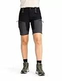 RevolutionRace RVRC GP Shorts für Damen, strapazierfähige und belüftete Wandershorts für alle Outdoor-Aktivitäten, Jet Black, L
