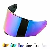 Helmvisier für LS2 FF800/FF353/FF328,Motorradhelm Visier,Motorrad Windschutz Helm Objektiv Visier Vollgesichts,Helmvisiere Zubehör Ersatz,Nicht für andere Modelle empfohlen (Regenbogen)