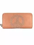 Schompi Damen XXL Geldbörse mit Handyfach Peace Zeichen aus Strass Handytasche, Farbe:Rosa