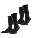 Burlington Herren Socken Everyday Multipack M So Baumwolle einfarbig 2 Paar, Schwarz Black 3000, 40-46