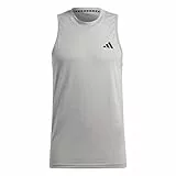 adidas Herren Train Essentials Feelready Training Sleeveless Tee, Medium Grey Heather/White/Black, M