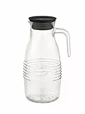 APS Glaskaraffe -OLD FASHIONED- Ø 12 cm, H: 26 cm, 1,8 Liter Glas, Polypropylen, Silikon Deckel mit Auffangsieb