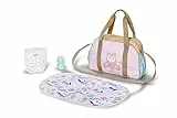 BABY born Wickeltasche, Puppenwickeltasche mit Blumen inkl. Wickelunterlage, Windel und Puderdose, Rosa