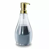 Umbra Droplet Seifenspender, Flüssigseifenspender und Spülmittelspender mit 280ml Fassungsvermögen aus Acrylglas für Badezimmer und Küche, Denim Blau, normal