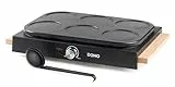 DOMO DO8717PN Crepes Maker mit Holzdesign - PFAS FREE - Crepe Pancake Maker inklusive Teiglöffel - 6 P