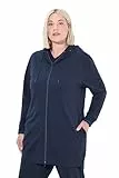 Ulla Popken Damen große Größen Übergrößen Plus Size Sweatjacke lang, Accent