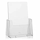 5 C160 Stück taymar DIN A5 Tisch-Prospekthalter, Prospektständer, glasklarer Flyerständer, Präsentationsständer