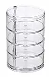 WENKO Kosmetik Organizer Tower, Aufbewahrung für Make-up und Haarschmuck, 4 Fächer, Acryl, Transparent