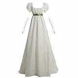 Fiamll Viktorianisches Kleid Renaissance Kostüm Damen Mittelalter Vintage Ballkleid Beige L