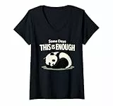 Damen Niedlicher schläfriger Panda, Ausbrenner, Erholung, Stressabbau, Ruhetag T-Shirt mit V-Ausschnitt