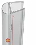 Gedotec Duschtürdichtung streifend | 1 Stück | Glasbodendichtung transparent | Länge: 2 m | Duschdichtung 6 mm - 8 mm | Türbodendichtung PVC wasserabweisend | Duschabdichtung | Dichtung Duschtür