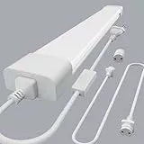 Modlicht LED Feuchtraumleuchte 40cm, 16W 4000K Neutralweiß Deckenleuchte Feuchtraum Flach, 2000LM Feuchtraumlampe, IP65 Wasserfest Werkstattlampe, Kellerleuchte, Neonröhre für Büro Lager Garage