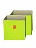 Phoenix 817301GR Aufbewahrungsbox Stor'It im 2er Set passend zu Caro Regalen, 34 x 34 x 34 cm, Kiwi