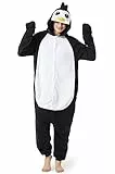 LorranTree Pinguin Kostüm Penguin Onesie Jumpsuit Tier Costume Pyjama Fasching Halloween Schlafanzug Erwachsene Karneval Einteiler S