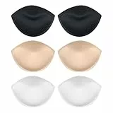 Pluvyze 3 Paar BH Einlagen,Herausnehmbaren Push up Pads,Bikini Einlagen,Sport BH Cups Einlagen Push up Pads Hinzufügen 1-2 Cup-Größen Wiederverwendbar