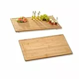 Kesper - 2 Stück Schneide- und Abdeckplatte - 100% FSC Bambusholz - 50 x 28 x 4 cm - Ceranfeldabdeckung