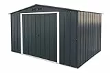Duramax ECO 10 x 8 (7.28 m²) Metallgerätehaus, feuerverzinktes Metall gerätehaus - Geräteschuppen, verstärkte Dachkonstruktion, wartungsfreier und wetterfester Metallschuppen, Anthrazit