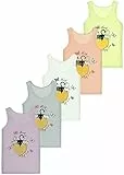 LOREZA ® 5 Stück Mädchen Baumwolle Unterhemden Tank Top Kinder - 152-158 (12-13 Jahre) - M-495047