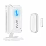 Cruxer Tür Fenster Sensor Klingel, 900 FT Funk Reichweite, 36 Klingeltöne, 4 Lautstärken, Magnetsensor mit Umschaltbarem Kontakt für Geschäft, Häuser, Ladentür, Büro (1 Sensoren & 1 Empfänger)