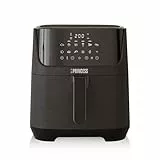 Princess Digitale Heißluftfritteuse 6,5 L mit Trennwand, 12 Programme, Touchscreen, Bis zu 60% Energieersparnis, Fettarmes Frittieren ohne Öl, Für 1,5 kg Pommes, Schwarz, 182061