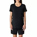Amazon Essentials Damen Nachtwäsche-Set Aus Weichem Modal Für Schwangerschaft Und Stillen, Schwarz, L
