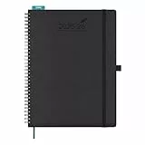 BEZEND Kalender 2025 2026 Wochenplaner A4,18-Monate Juli 25-Dez 26,Buchkalender Ringbuch PU-Leder Softcover 1 Woche 2 Seiten mit Stifthalter - Schwarz