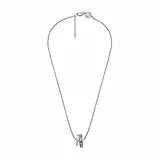 Diesel Halskette Für Männer Doppel-Anhänger, 55 Cm + 5 Cm Silber/Stahl Edelstahl Halskette, DX1168040